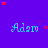 Blue background with repeated 'Adam' text and scattered red stars, featuring a gray rectangular overlay in the bottom-right corner.