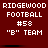 Static image with maroon background displaying repeated text "RIDGWOOD FOOTBALL #58 'B' TEAM" in white pixelated font across two