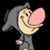 A cartoon character with a gray hooded cloak holds a large heart-shaped object that changes color