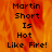 Pixelated text reads "Martin Short Is Hot Like Fire!" over a fiery orange-red background with visible pixelation and slight color variation.