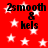Red background with white stars and repeated black text reading '2smooth & hels' in a pattern