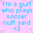 A static image displays repeated text on a light purple background with blue dots and a gray rectangle in the bottom right corner.