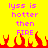 Yellow background with pink text reading 'lyss is hotter then FIRE' and red pixelated flames at the bottom.