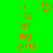 Green background with orange pixelated text and symbols arranged in two vertical , one featuring a heart symbol above the text