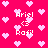 Pixelated pink background with light pink hearts and white text reading 'Ariel <3 Rafi!' in multiple scattered arrangements.