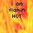 Flaming background with pixelated text 'i am flamin HOT' in black, split into two showing identical static frames