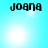 Four- of light blue backgrounds with black text 'joana' and varying white circular highlights