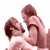 Animated contact sheet showing three sequential frames of a couple kissing in sepia tones with visible pixelation and transparency background.