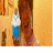 Pixelated cartoon-style icon showing a blue cupcake with white frosting and sprinkles, next to a brown figure in an orange background.
