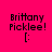 Four pixelated display 'Brittany Picklee!' text with a smiley face, each in distinct solid colors: bright pink, purple, cyan, and dark purple