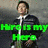 A person in a black jacket with white zipper stands against gray background; green text 'Hugo is my Hero' appears on left side of frame.