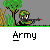 Animated pixel art contact sheet showing a soldier character in various combat poses across 12 frames with repeated "Army" text labels below each frame.