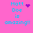 A pink background displays four identical text blocks reading "Matt Doe is amazing!!" with cyan lettering, each featuring a different purple pixel symbol next to the name.