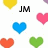 Pixelated heart-themed icon with text overlays and multiple heart shapes in various colors.