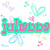 Pixelated icon with pink text 'julie' on a teal banner, surrounded by pastel hearts and butterflies in purple, green, and blue.
