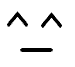 Black pixelated shapes on white background: two upward-pointing chevrons, a horizontal line, and a wavy line in top ; bottom adds red oval with black outline below the line