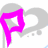 A static icon featuring a bright pink flag with a white play button symbol on it, positioned next to two gray speech bubbles against a white background.