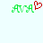Green pixelated text 'AVIA' with a red pixelated heart symbol on the left side, and the same text without the heart on the right side.