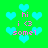 Pixelated green background with cyan hearts and pink text reading 'hi i <3 somel' in four repeated sections.
