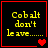 Four identical black square with red borders display yellow pixelated text 'Cobalt don't leave......' and varying red heart symbols