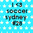 A static icon with a light blue background patterned by white stars, displaying repeated text elements in black pixelated font.