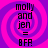 Four identical display text over a pink and purple spiral background with pixelated font