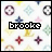 A 48x48 pixel animated contact sheet of a Louis Vuitton monogram pattern with the name 'brooke' displayed in black and pink text across seven frames, showing subtle color variations in the background and text.
