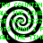 Four identical black-and-white spiral patterns with green pixelated text overlay reading 'TRY COUNTIN'RY COUNTIN ALL THE LINEALL THE LINE ARE YOU DIZZRE YOU DIZZ ITS HOW I ATS HOW I P ALL THE TIMALL THE TIMI'.
