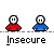 Pixelated cartoon figures in red and blue shirts with white circular heads, displayed under text bubbles showing 'Sup', 'Stop!', 'Shut up!', and 'Loud' above them.