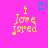 Pixelated text 'I love Jared' in yellow with a blue heart above on pink background, two versions side-by-side.