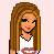 Pixel art image with a pink background showing three character sections, text in red and blue on yellow, and heart symbols.
