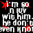 Pixelated text repeats 'I'm so in love with him. he don't even know' across a black background, interspersed with red starbursts.