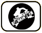 Black and white circular icon with stylized skater silhouette, text "SKATER" in diagonal banner across center, repeated in