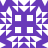 Purple and white pixelated pattern with four white squares arranged in a 2x2 grid at the center, surrounded by symmetrical white geometric shapes on a purple background.