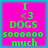 Four identical square with bright pink backgrounds and cyan borders display green text reading "I <3 DOGS soooooo much" in pixelated font