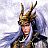 Pixelated static image of a character with antlers, wearing a helmet and dark clothing against a light background.