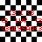 Red pixel text on black-and-white checkered background with visible lines and partial transparency effects