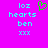 A static pixel art image with a bright pink background, displaying cyan text and a green heart symbol.