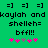 Green background with repeated black text and pink/purple symbols, showing two identical static frames with slight symbol variations.