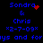Blue pixelated text on black background with red heart and dot animations above "Sondra & Chris" and date "*2-7-09*".
