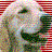 A static image shows a pixelated dog head on the left with red stripes, next to repeated text 'my doggy!' in black and pink.