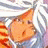 A 48x48 pixel buddy icon featuring a cartoon character with white hair and orange skin on the left, paired with text reading "Anime IM" and "COM" on a black background to the right.