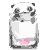 Animated contact sheet of 17 panda frames showing sequential motion with pink belly accents on a gray background.
