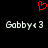 Red pixelated heart symbol above two identical lines of white text reading 'Gobby<3' on a black background.