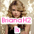 Four- of a woman with blonde hair in various poses and backgrounds with overlaid text in different colors