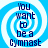 Four identical blue and white spiral-patterned icons with dark blue text reading "You want to be a Gymnast" arranged in a