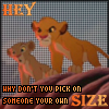 Pixelated image of two cartoon lions with orange-brown fur against a checkered background, featuring overlaid text.