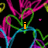 Animated icon with black background, colorful heart outlines in pink, green, blue, and yellow, orange text reading 'i love Alec' over the hearts.