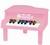 A static pixelated image of a pink grand piano with visible black and white keys, rendered in low resolution against a light background.