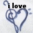 Two side-by-side heart-shaped icons with musical note stems, each containing text above the heart.